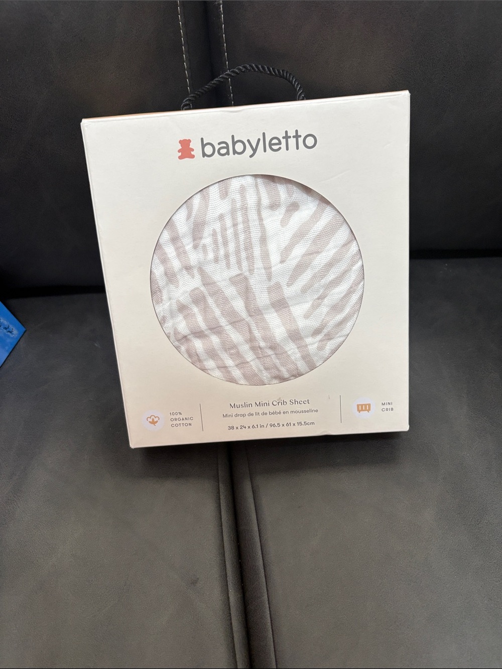 babyletto Muslin Mini Crib Sheet - Neutral Zebra Stripe